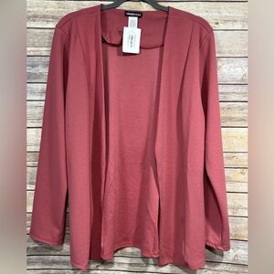 Hem & Thread Open Front Cardigan - Rosewood